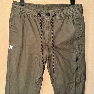 Hurley Men's khaki tan Jogger Pants cinched drawstring